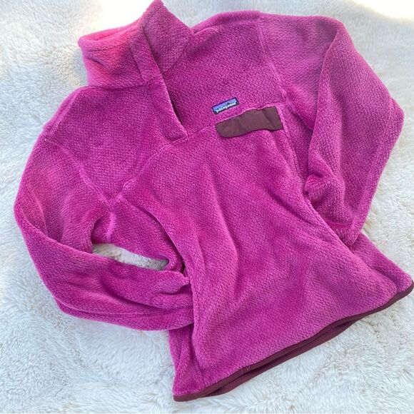 Patagonia Fuchsia Pink Snap-T Synchilla Fleece Pullover Sz. M - Picture 6 of 6